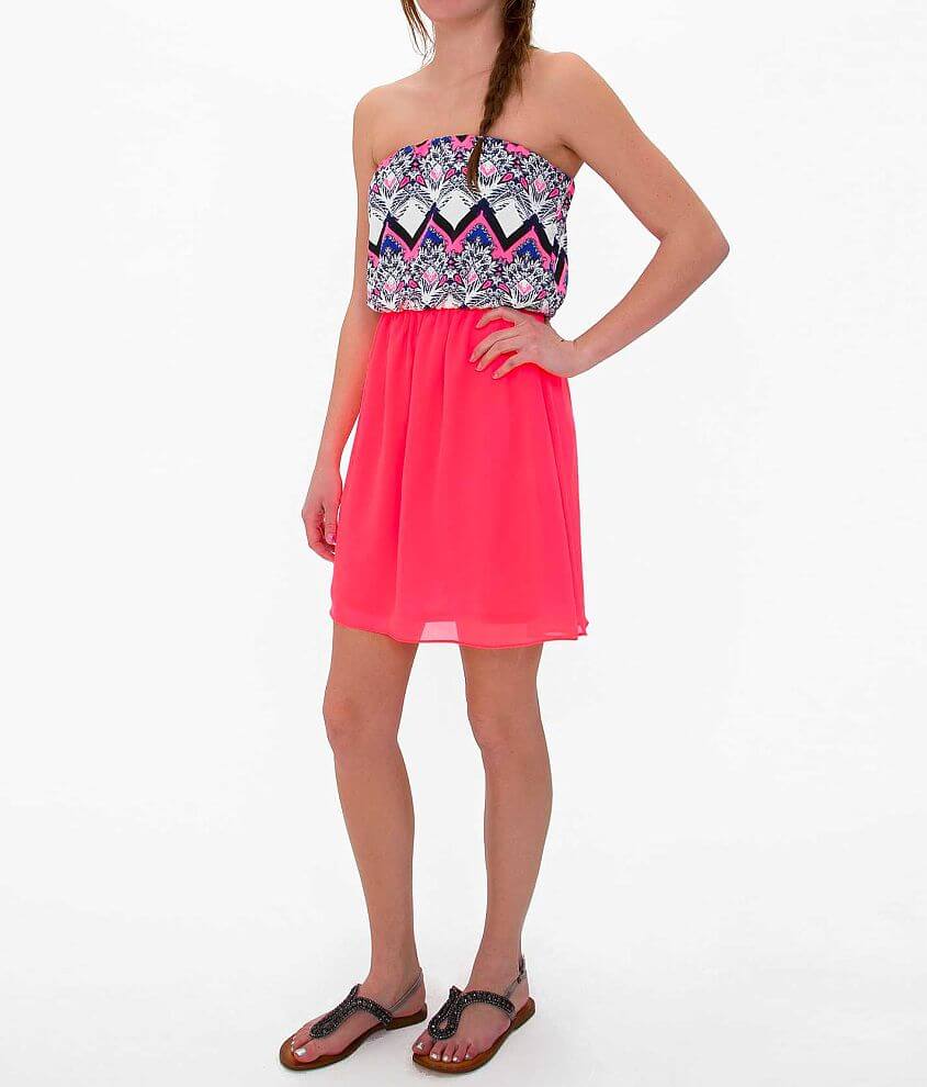 Daytrip Neon Tube Top Dress front view