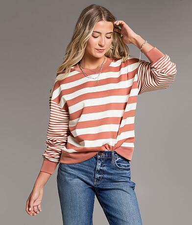 BKE Striped Pullover front view