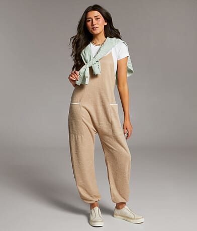 BKE Textured Jumpsuit front view