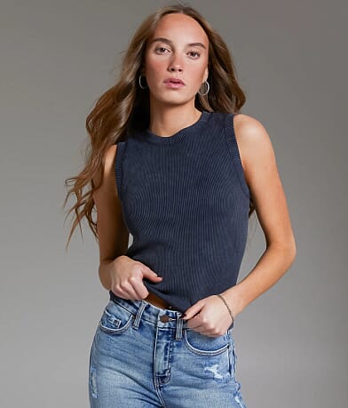 BKE core Washed Tank Top front view