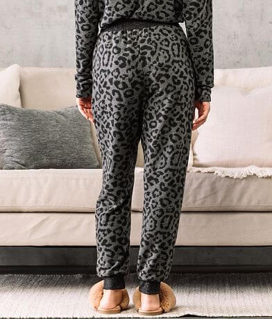 Fade by BKE Brushed Knit Leopard Jogger back view