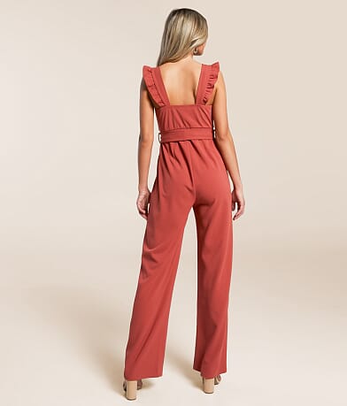 Willow &amp; Root Ruffle V-Wire Jumpsuit BACK