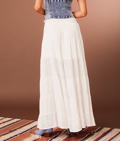 Sterling &amp; Stitch Eyelet Maxi Skirt back view