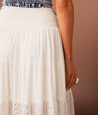 Sterling &amp; Stitch Eyelet Maxi Skirt back pocket view