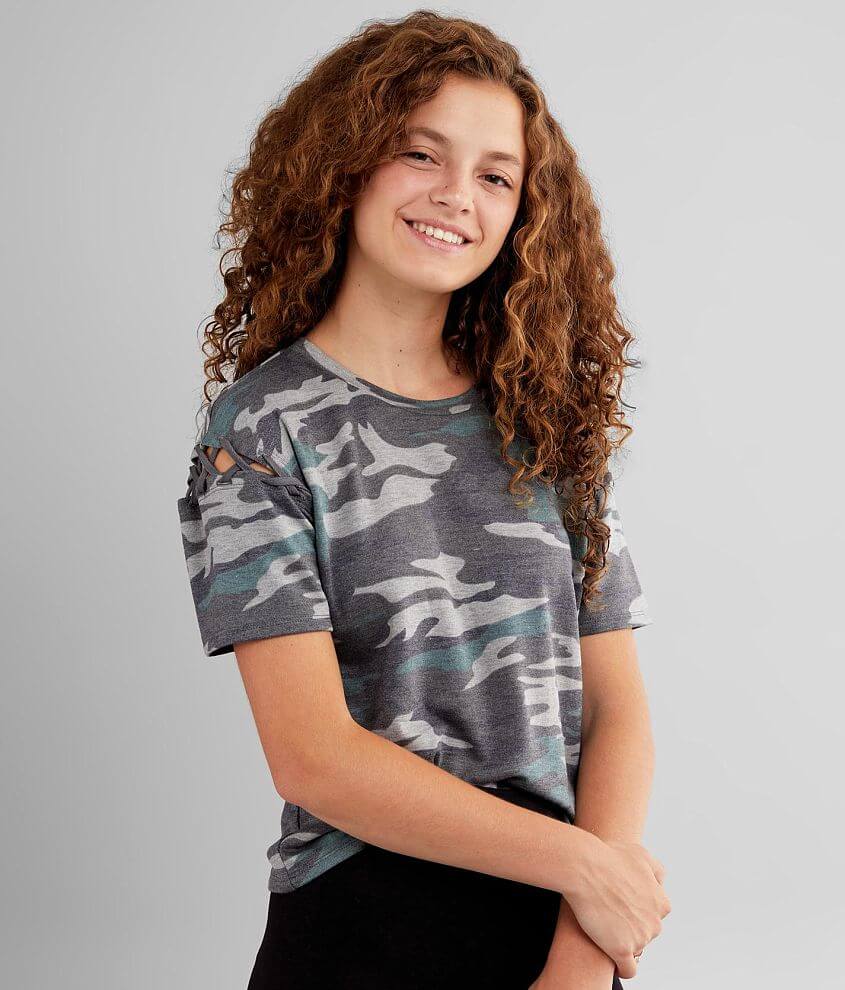 Image of FITZ + EDDI Camo Cropped T-Shirt