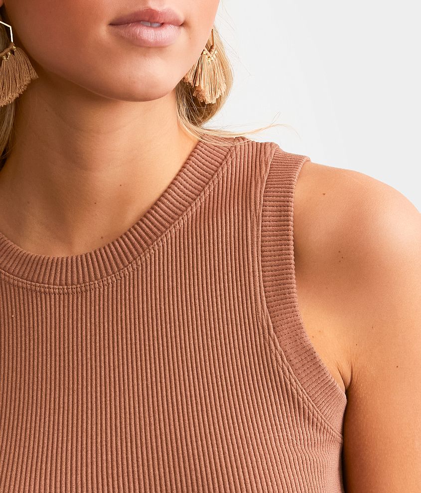 The High Neck Ribbed Contour Tank Top