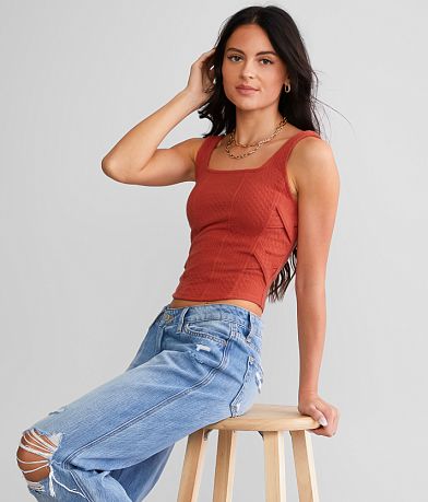 Gilded Intent Strappy Square Neck Tank Top front view