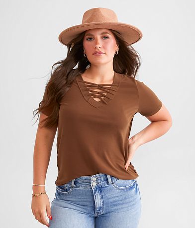 BKE Lace-Up Top front view