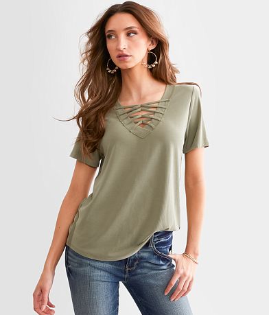 BKE Lace-Up Top front view