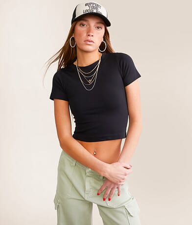 FITZ + EDDI Seamless Cropped T-Shirt front view