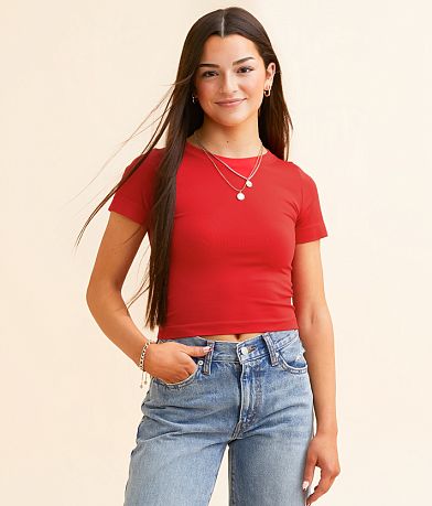 FITZ + EDDI Seamless Cropped T-Shirt front view