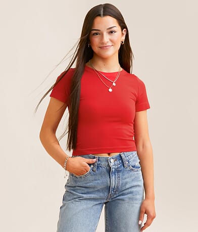 FITZ + EDDI Seamless Cropped T-Shirt front view
