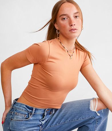 FITZ + EDDI Seamless Cropped T-Shirt front view