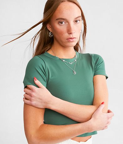 FITZ + EDDI Seamless Cropped T-Shirt front view