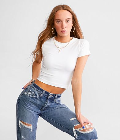 FITZ + EDDI Seamless Cropped T-Shirt front view