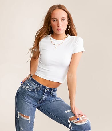 FITZ + EDDI Seamless Cropped T-Shirt front view