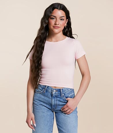 FITZ + EDDI Seamless Cropped T-Shirt front view