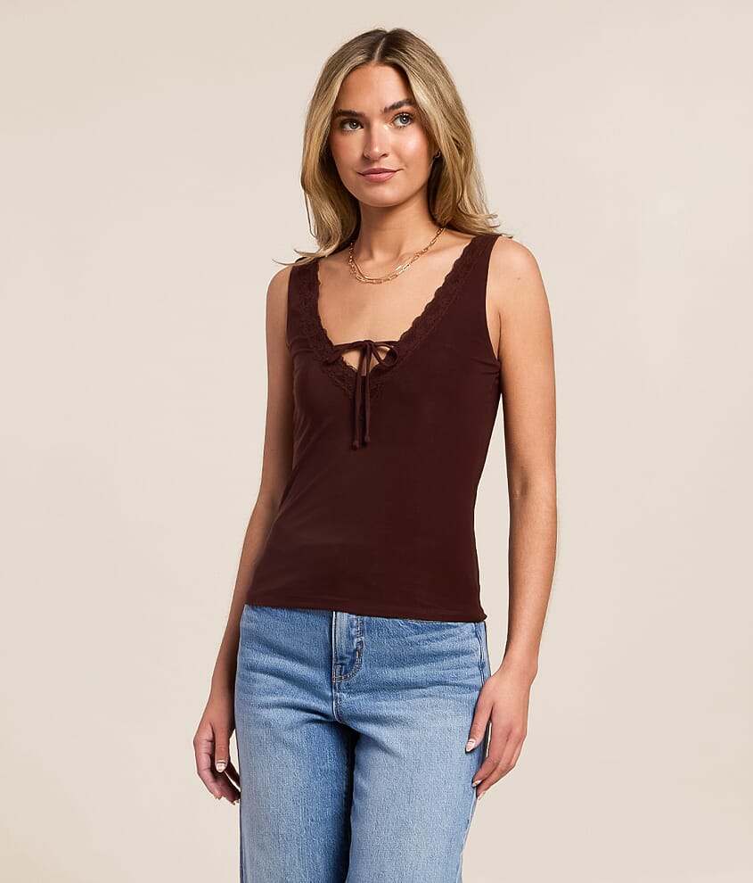 Lace Trim Tank Top - thumbnail 2