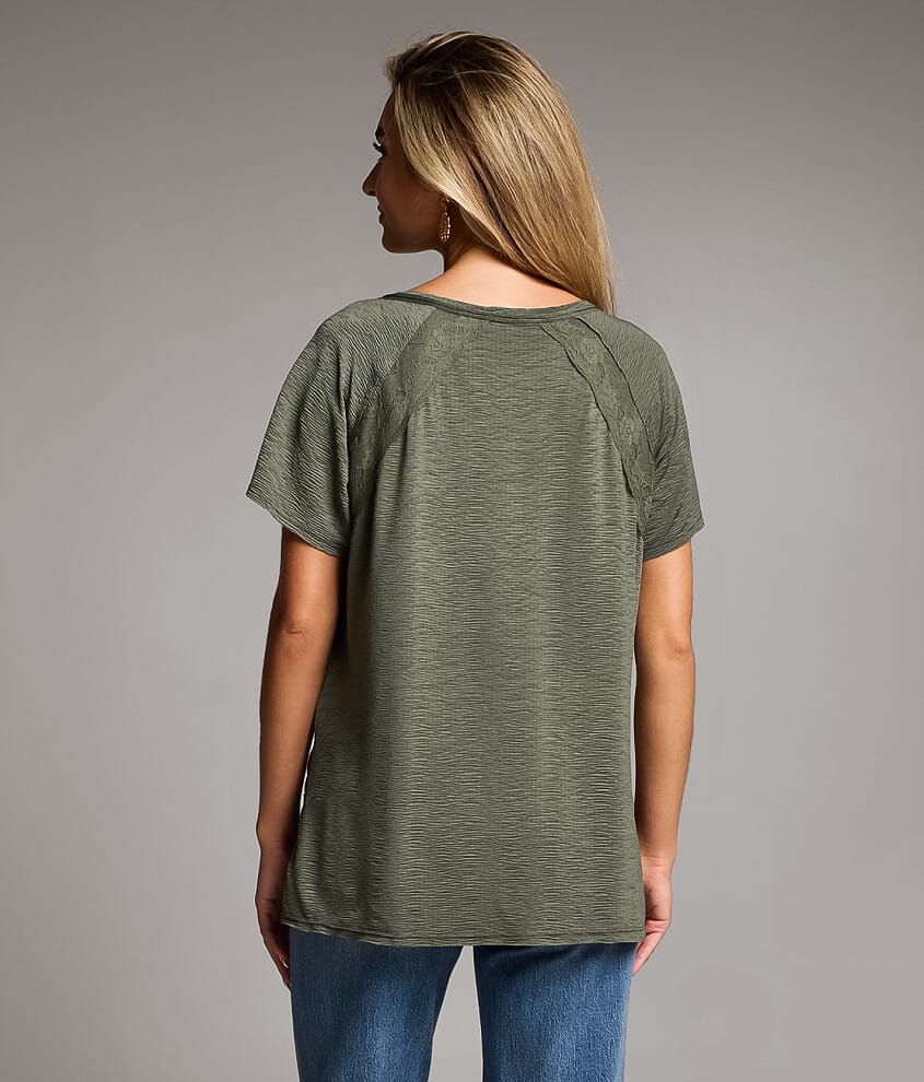 Notch Neck Ruffle Top - thumbnail 3