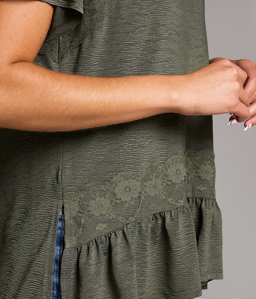 Notch Neck Ruffle Top - thumbnail 4