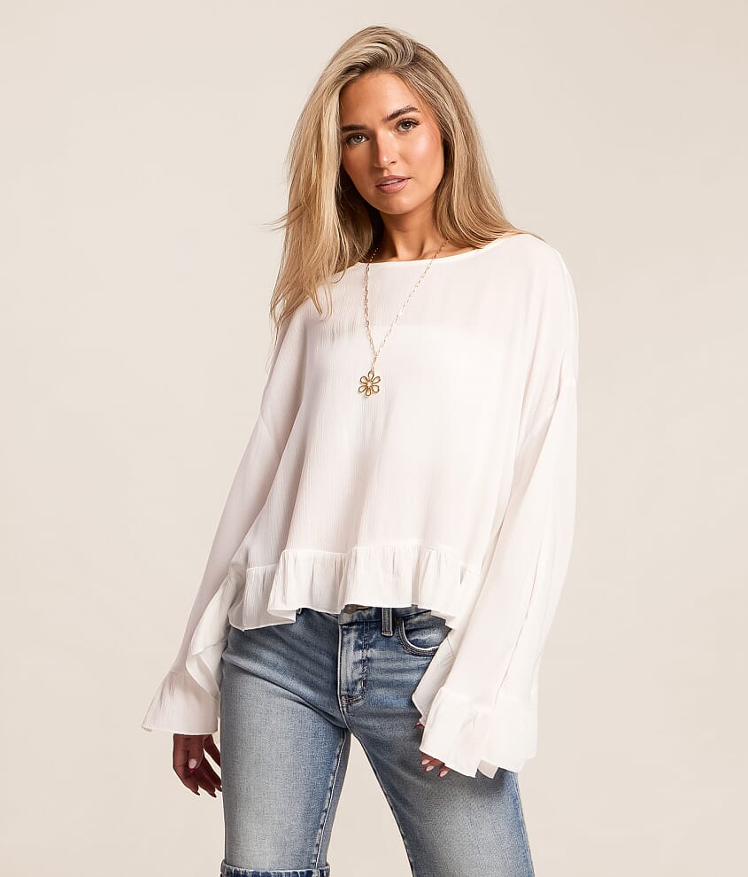 Batwing Ruffle Top