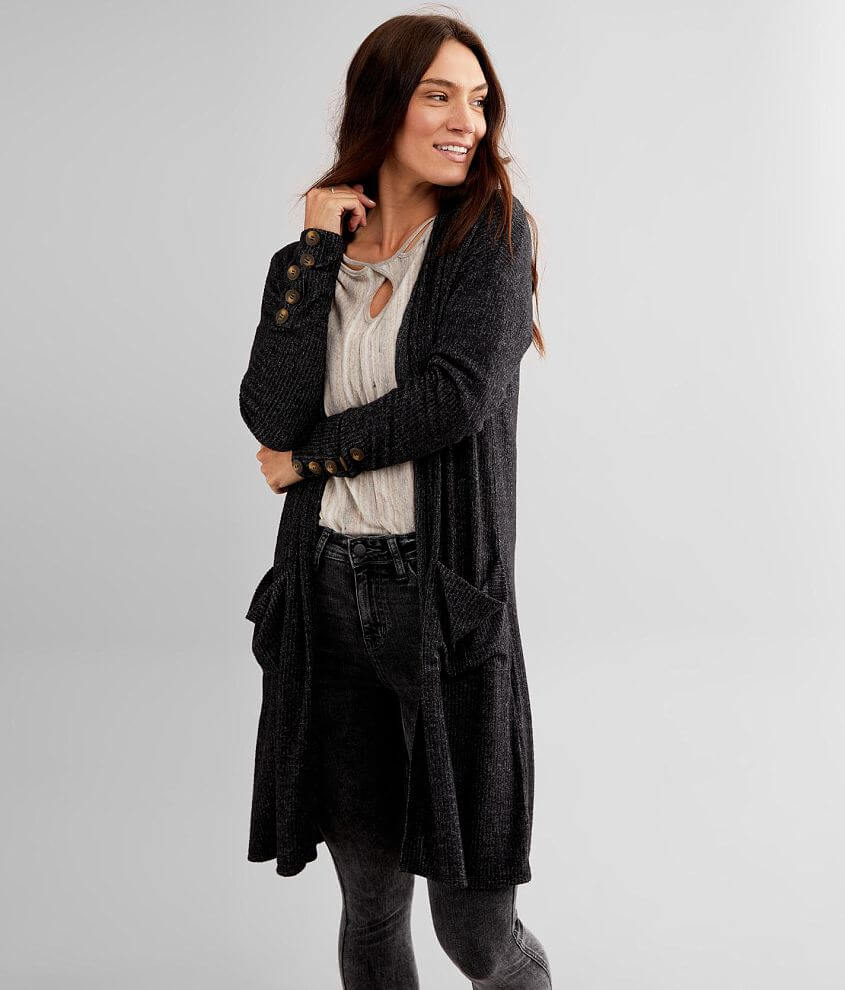 BKE Brushed Knit Cardigan front view