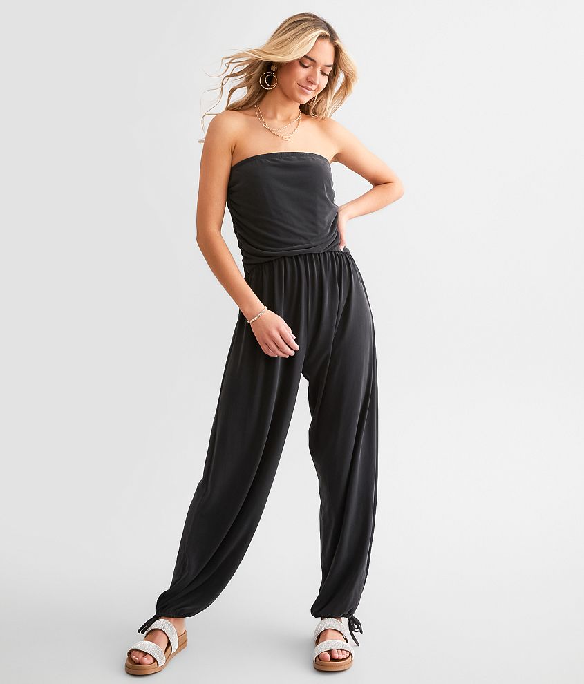 Willow & Root Strapless Ruched Jumpsuit