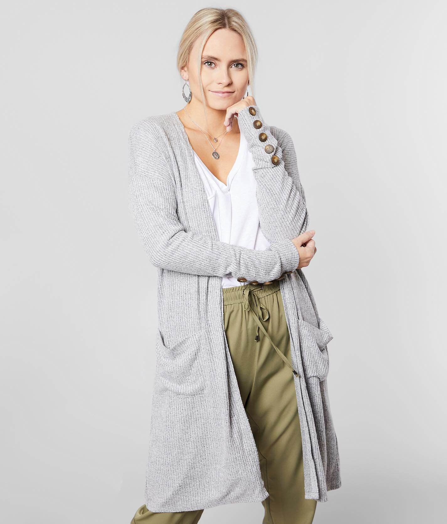 grey midi cardigan