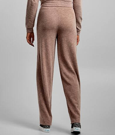 BKE Ribbed Wide Leg Lounge Pant back view