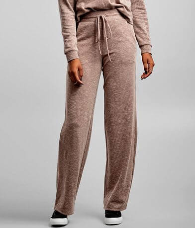 BKE Ribbed Wide Leg Lounge Pant full left side view