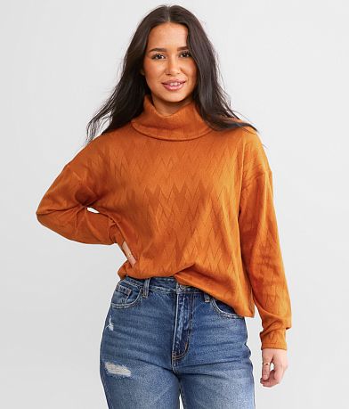 Daytrip Turtleneck Chevron Top front view