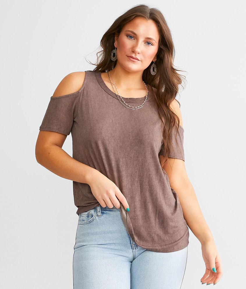 Cold shoulder t shirt tops online