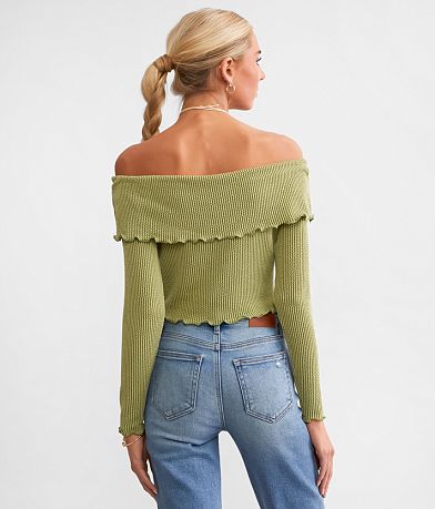 Willow &amp; Root Split Front Off The Shoulder Top BACK
