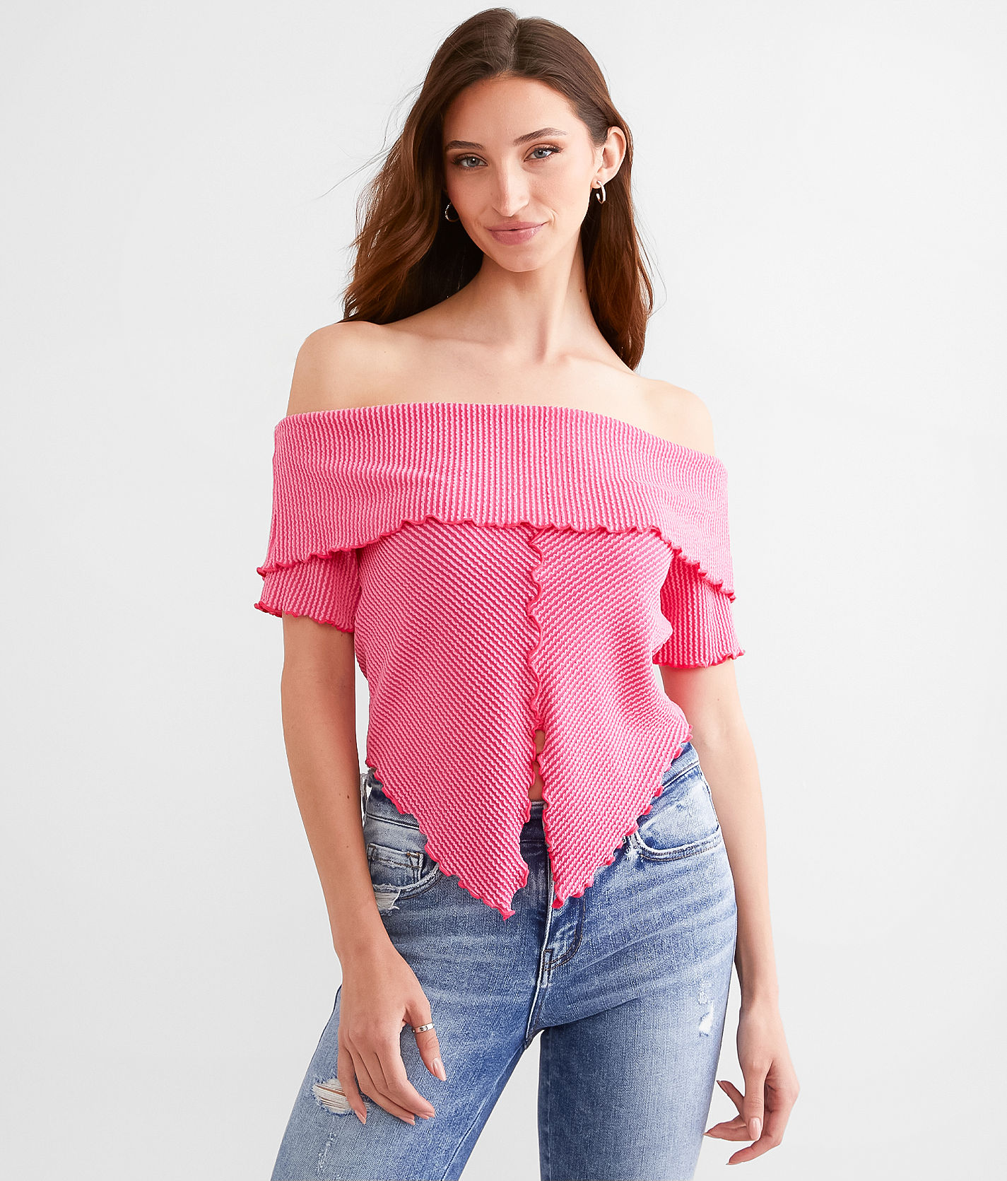 Willow & Root Split Front Off The Shoulder Top - Women's Shirts
