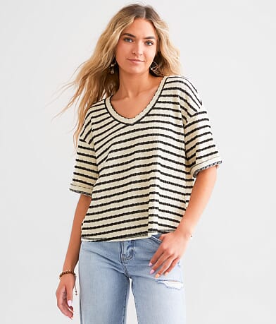BKE Striped Knit Top full right side view