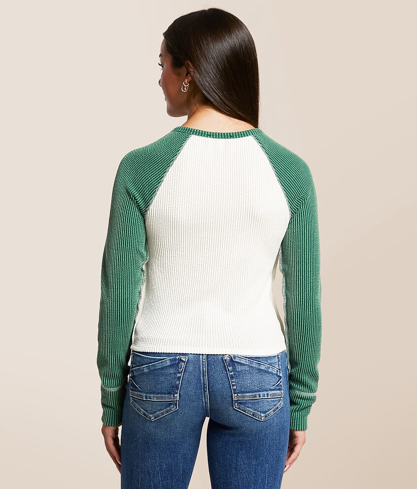 Notch Neck Raglan Top - thumbnail 3
