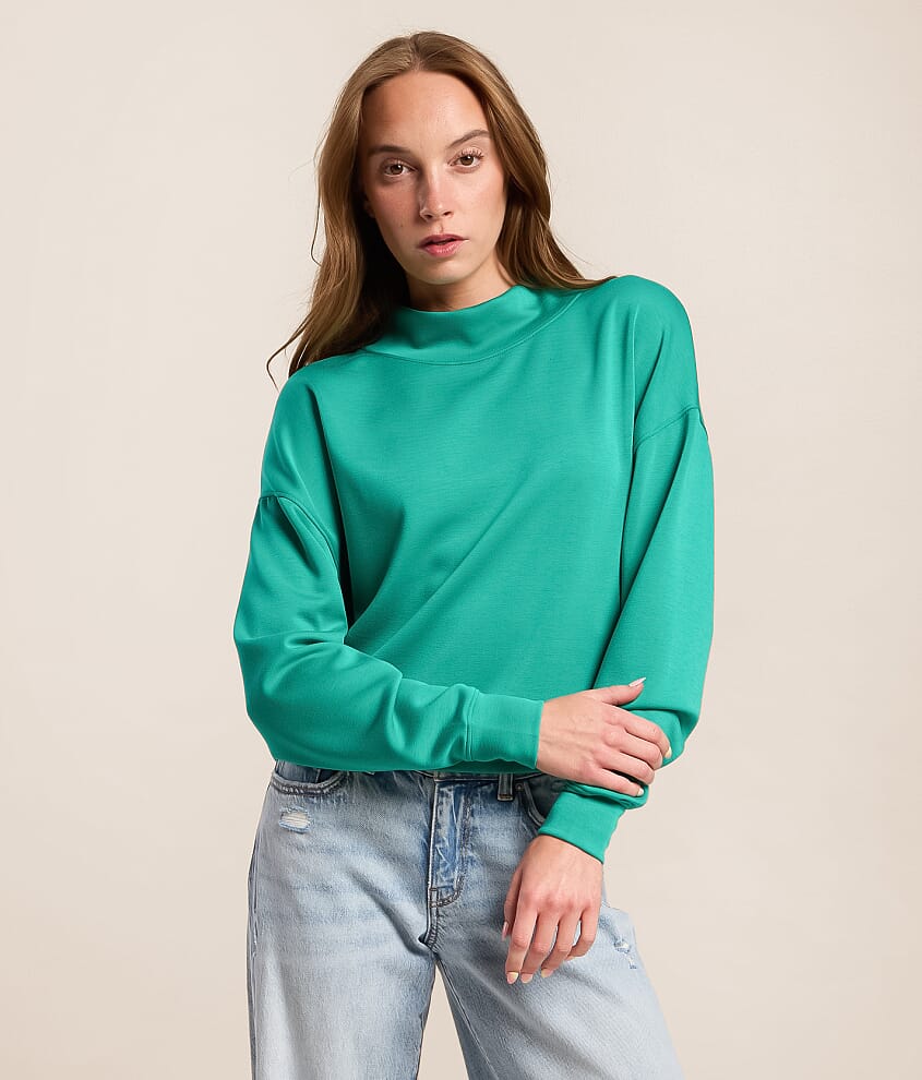 FITZ + EDDI Mock Neck Pullover - Women's Sweatshirts in Rose of