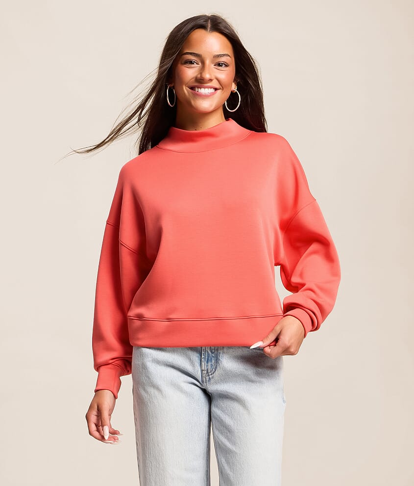 FITZ + EDDI Mock Neck Pullover - Women's Sweatshirts in Rose of