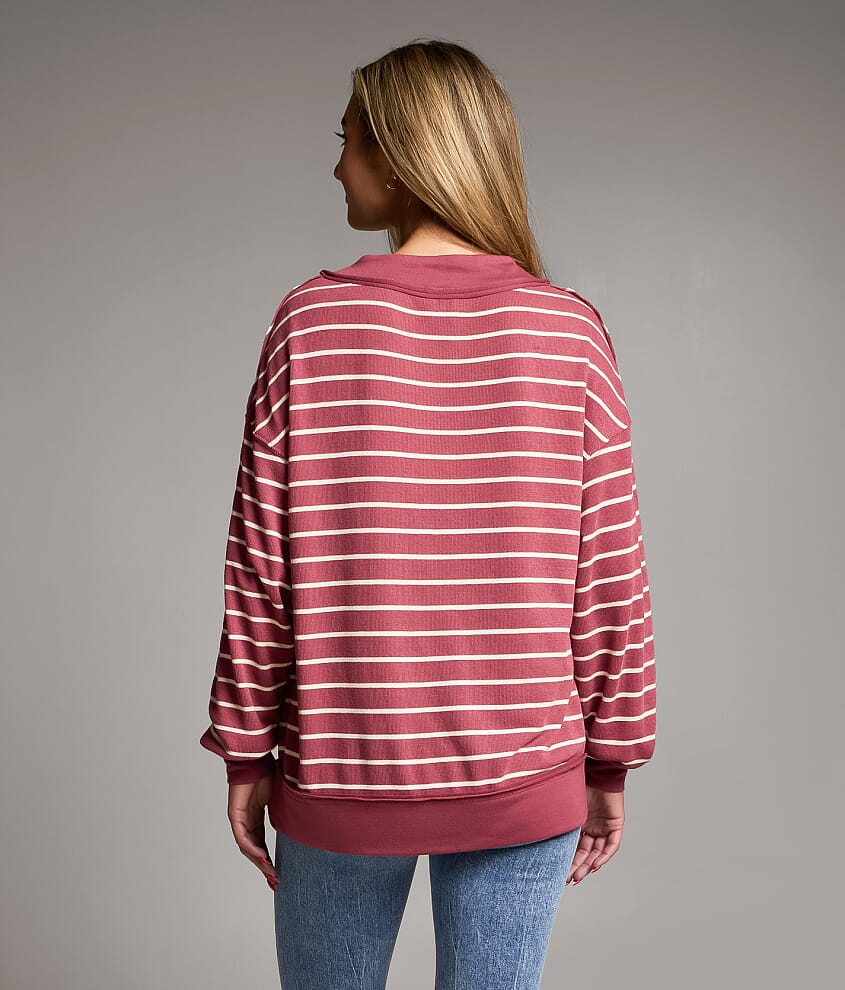 Striped Terry Cloth Pullover