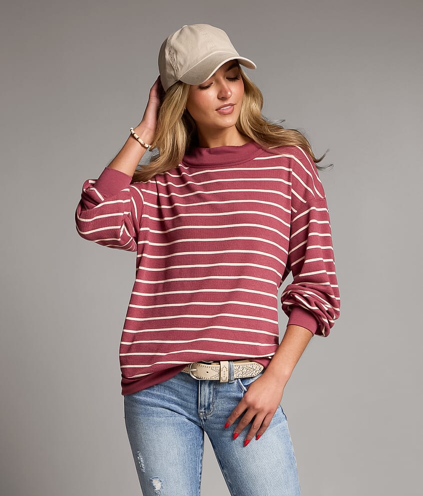 Striped Terry Cloth Pullover