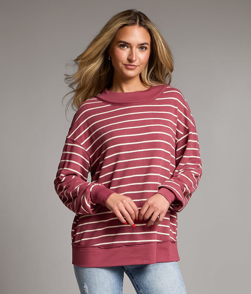 Striped Terry Cloth Pullover