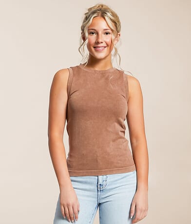 BKE core Washed Tank Top front view
