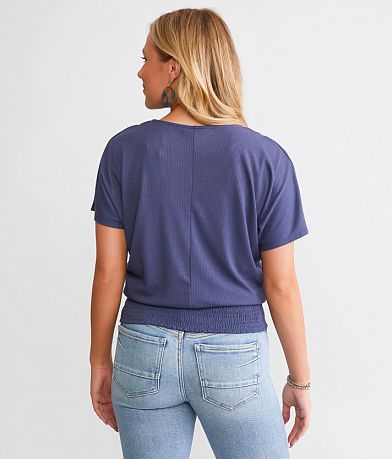 Daytrip Twisted Front Dolman Top back view