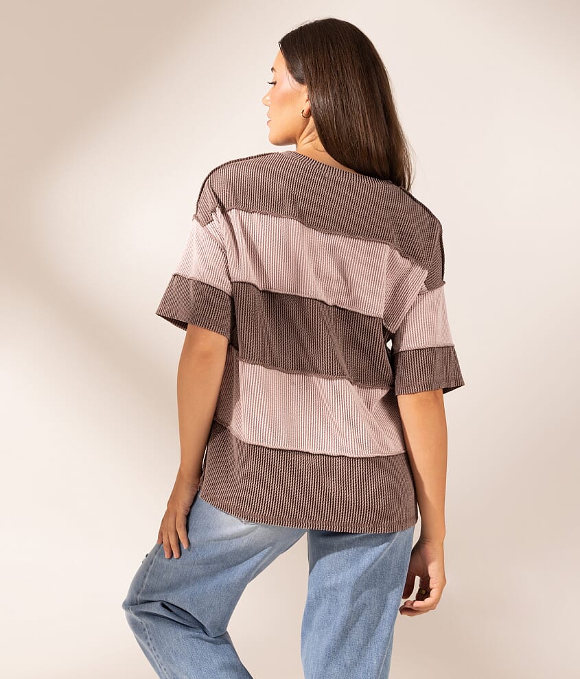 Boundless Edit - Exposed Seam Striped Top - thumbnail 2