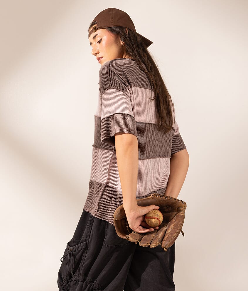 Boundless Edit - Exposed Seam Striped Top