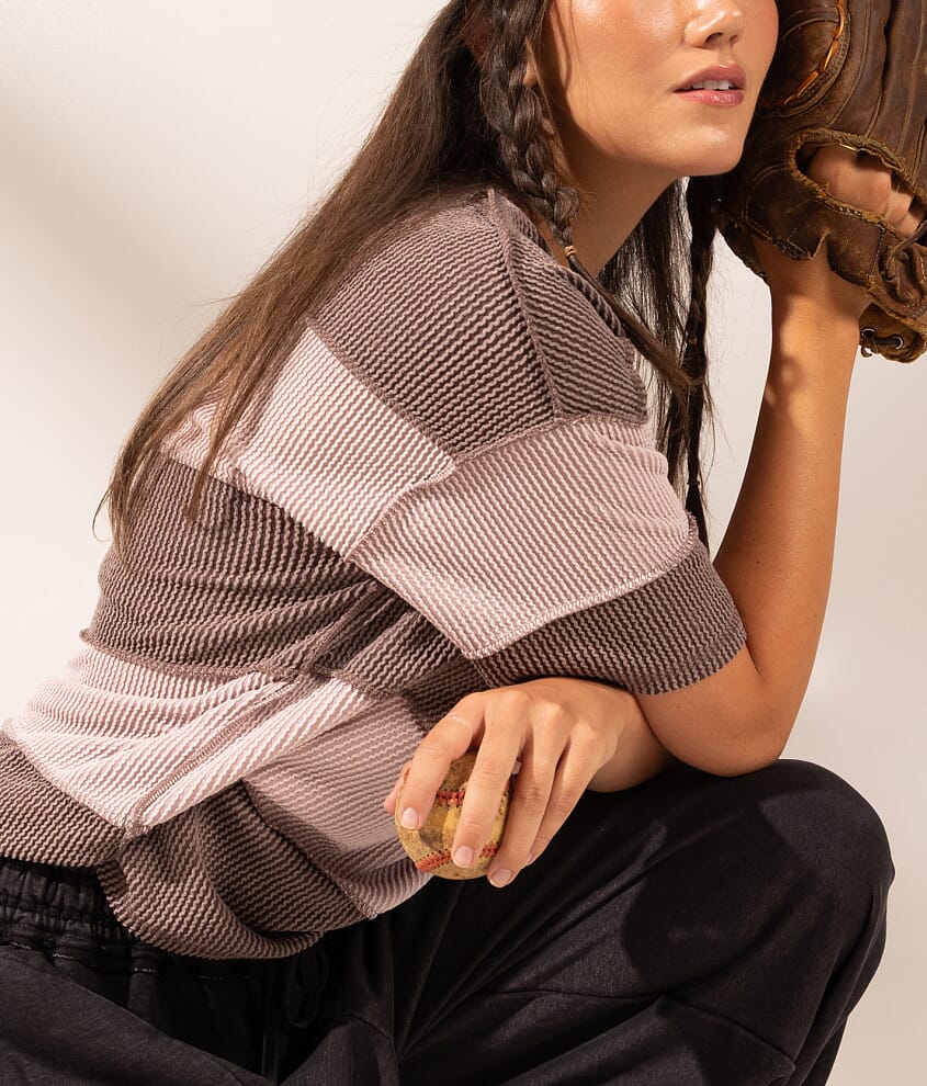 Boundless Edit - Exposed Seam Striped Top