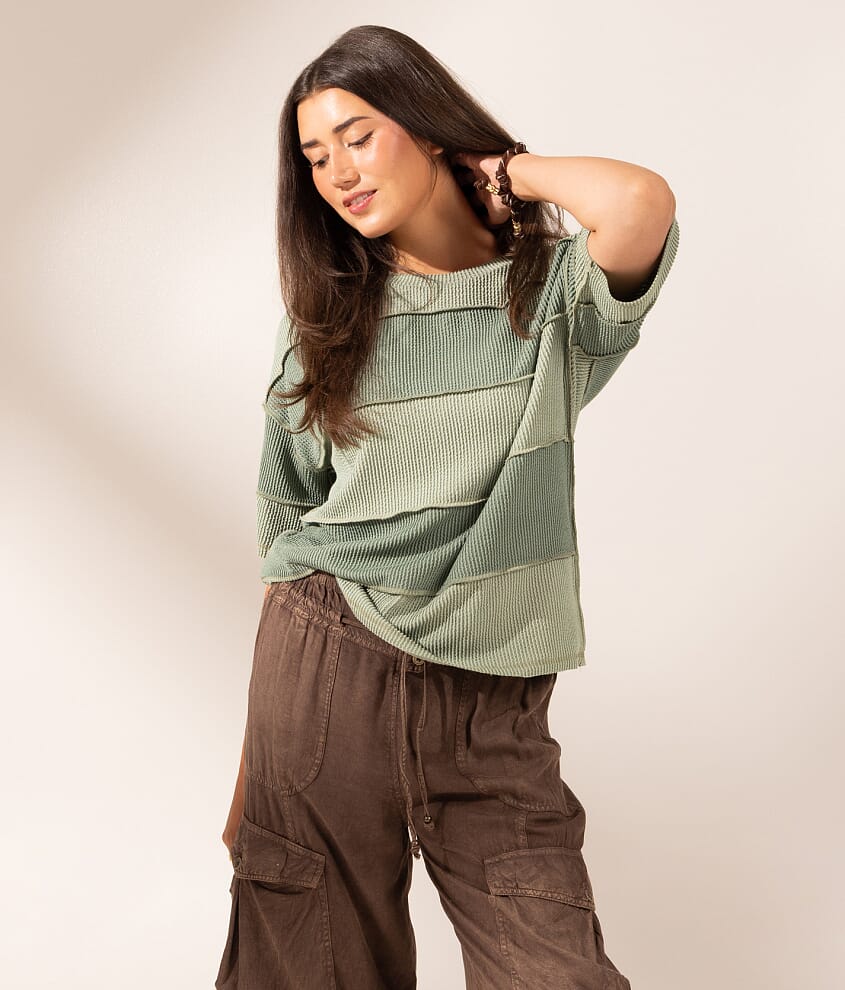 Boundless Edit - Exposed Seam Striped Top - thumbnail 9