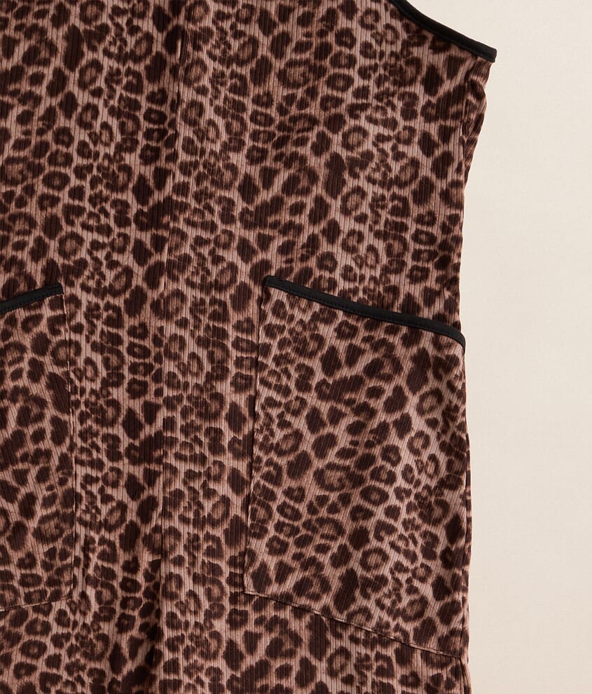 Girls - Cheetah Ribbed Jumpsuit