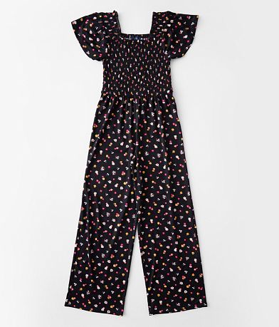 Daytrip Girls - Floral Print Jumpsuit front view
