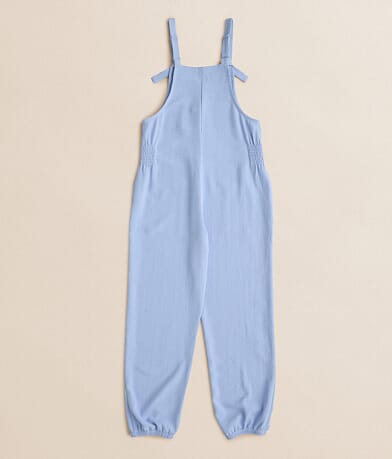 BKE Girls - Smocked Jogger Overalls BACK